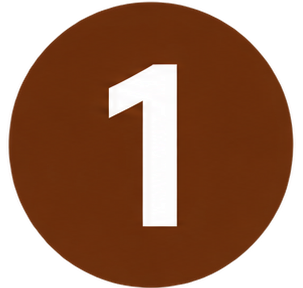 Brown circle with a white in the center, set against a white background