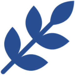 Blue leaf logo on a white background, representing the logo of the University of California