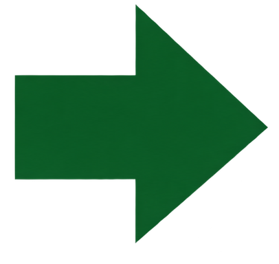 Green arrow pointing to the right on a white background