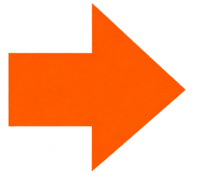 Orange arrow pointing to the right on a white background