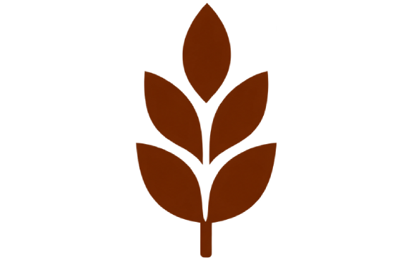 Brown leaf logo on a white background, representing the logo of the of Agriculture